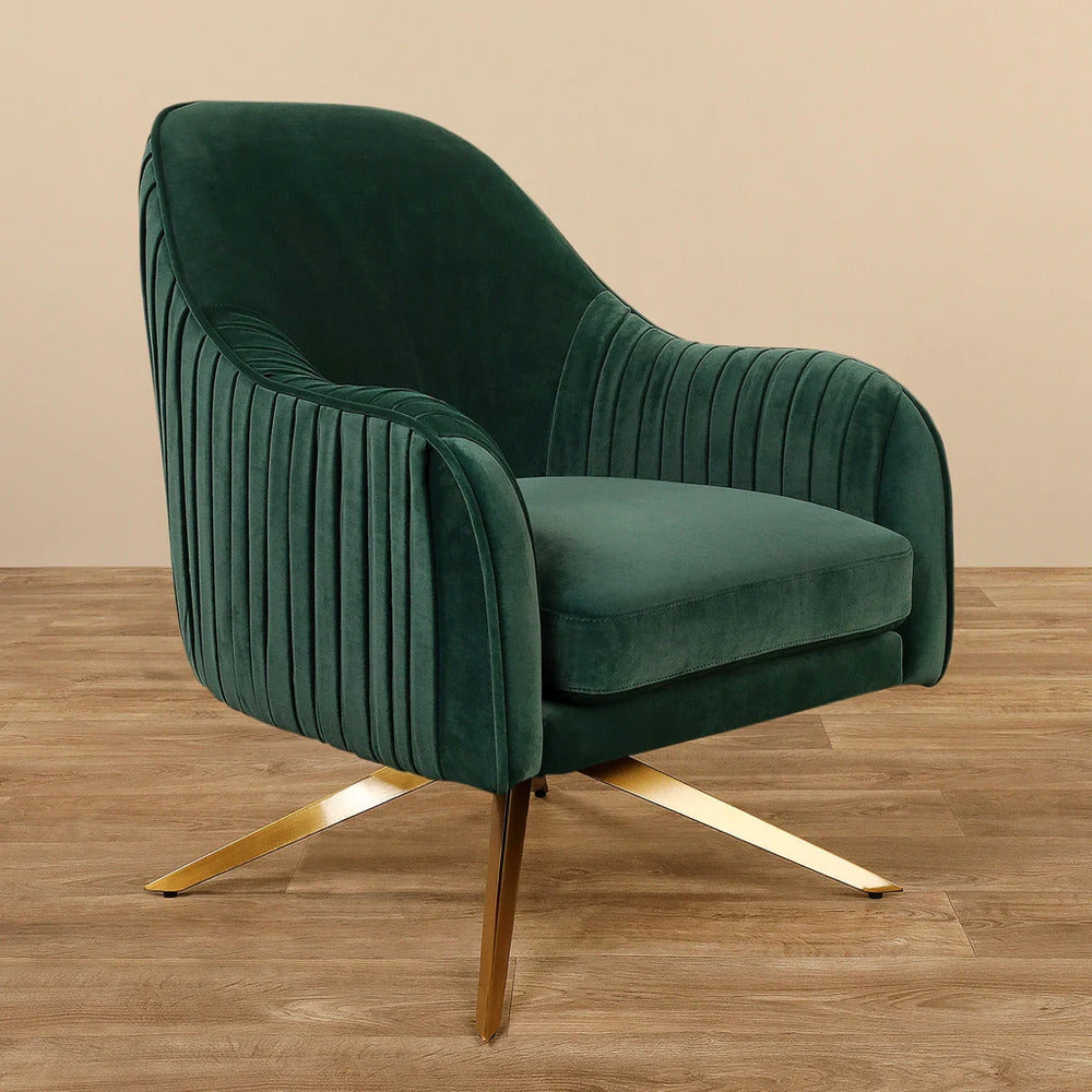 Gladden Revolving Accent Chair Green | Swivel Accent Chair Green
