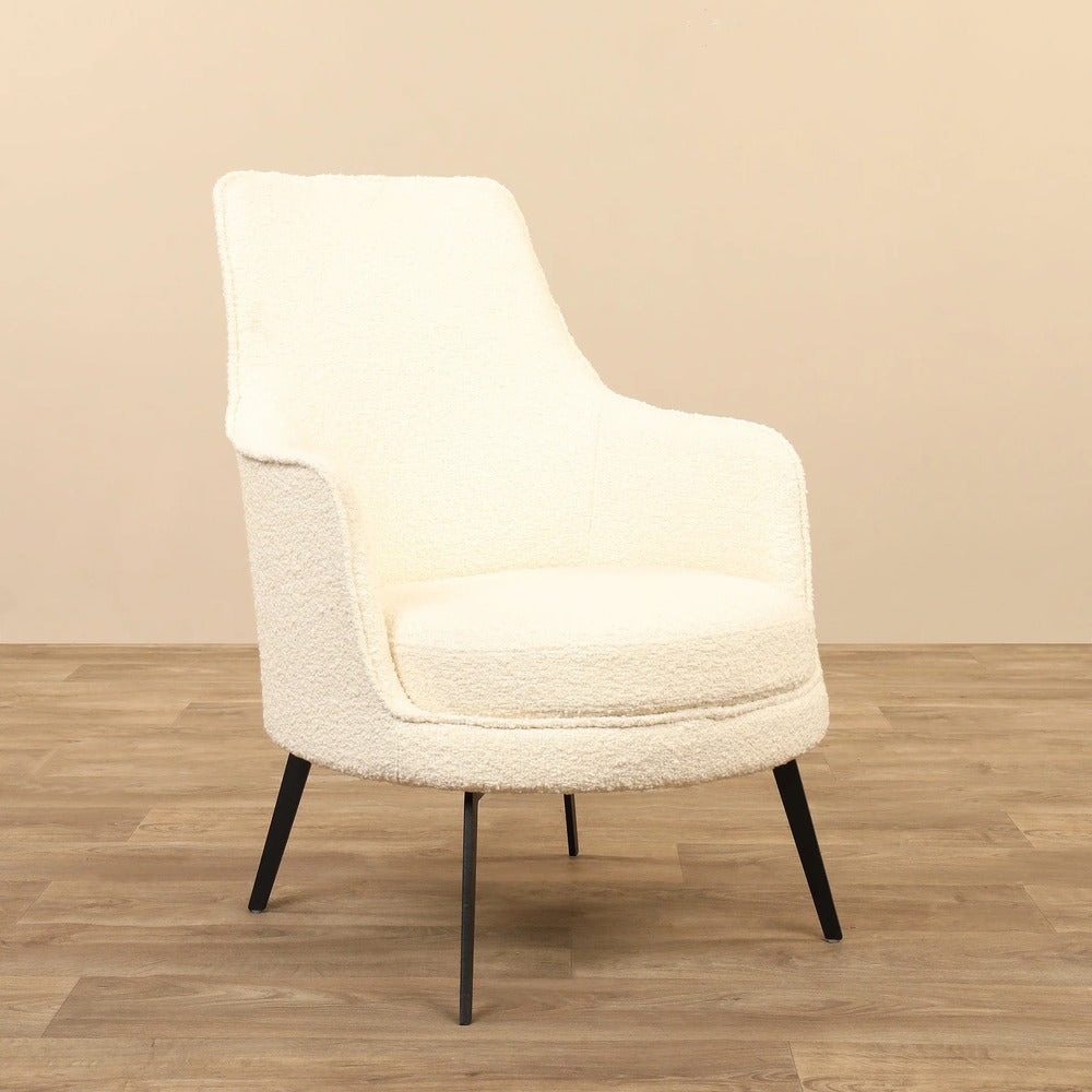 Bertita Accent Chair White | Compact Fabric Accent Chair White
