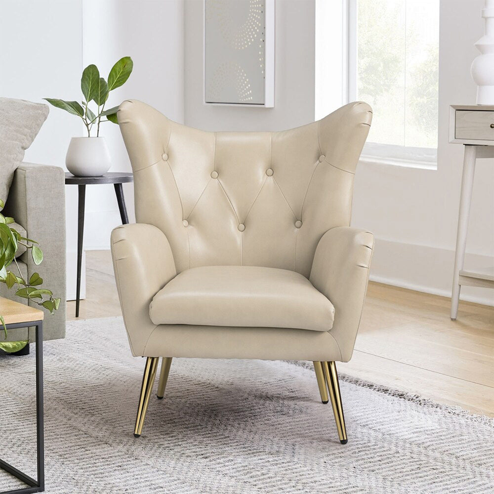 Hedley Accent Chair Beige | Classic Armchair Beige