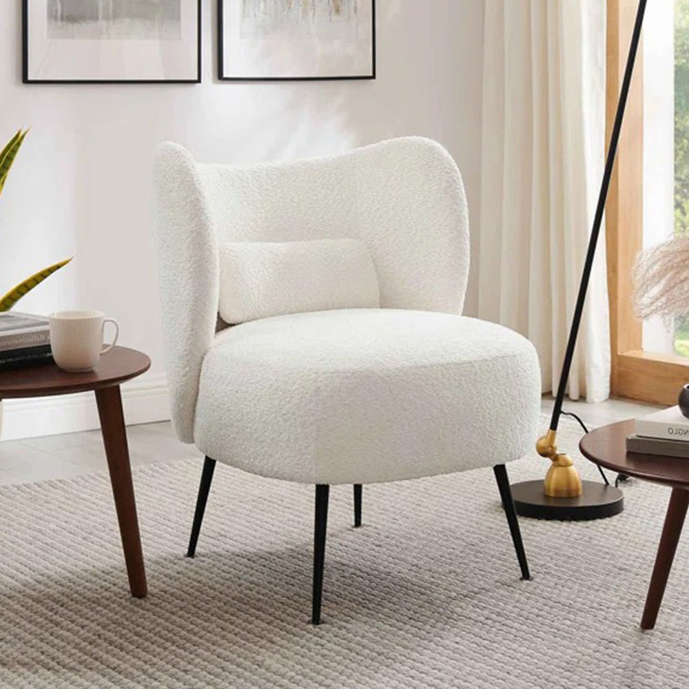 Collin Accent Chair White | Wooden Frame Accent Chair White