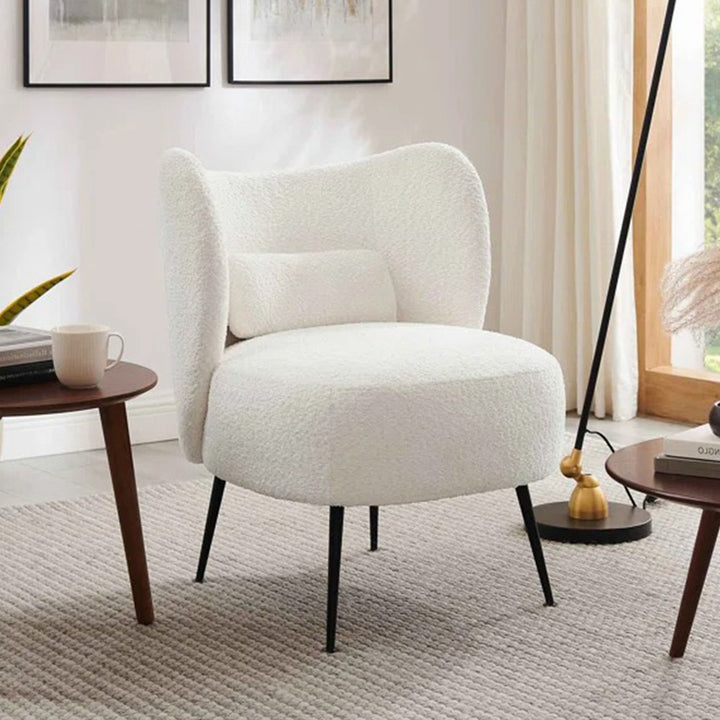 Collin Accent Chair White | Wooden Frame Accent Chair White