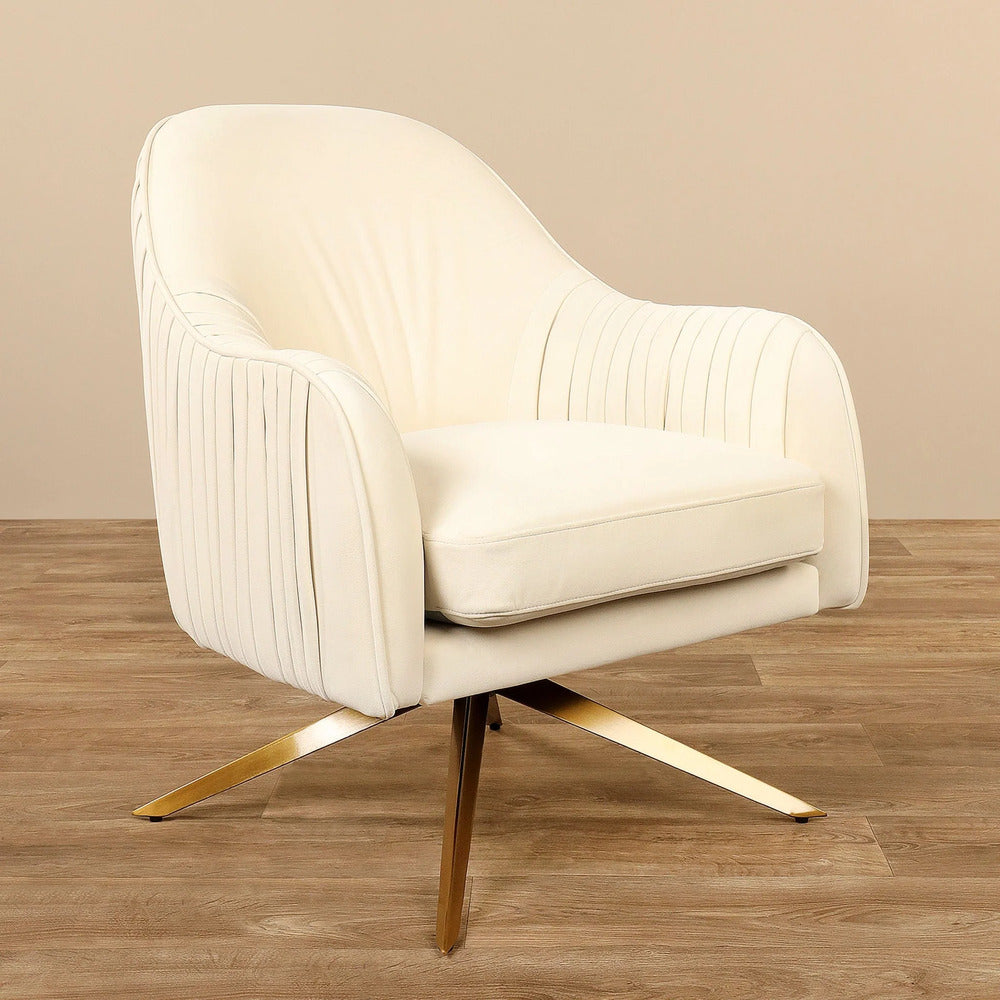Gladden Revolving Accent Chair White | Swivel Accent Chair White
