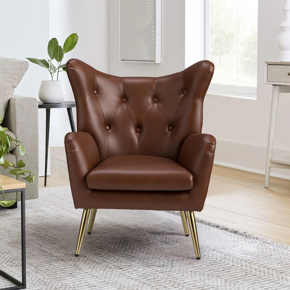 Hedley Accent Chair Brown | Classic Armchair Brown