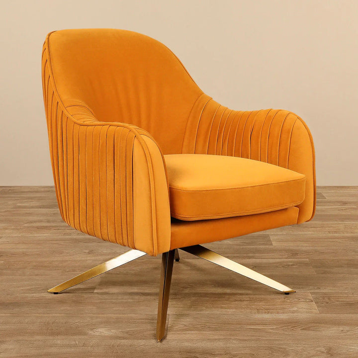 Gladden Revolving Accent Chair Mustard | Swivel Accent Chair Mustard Yellow