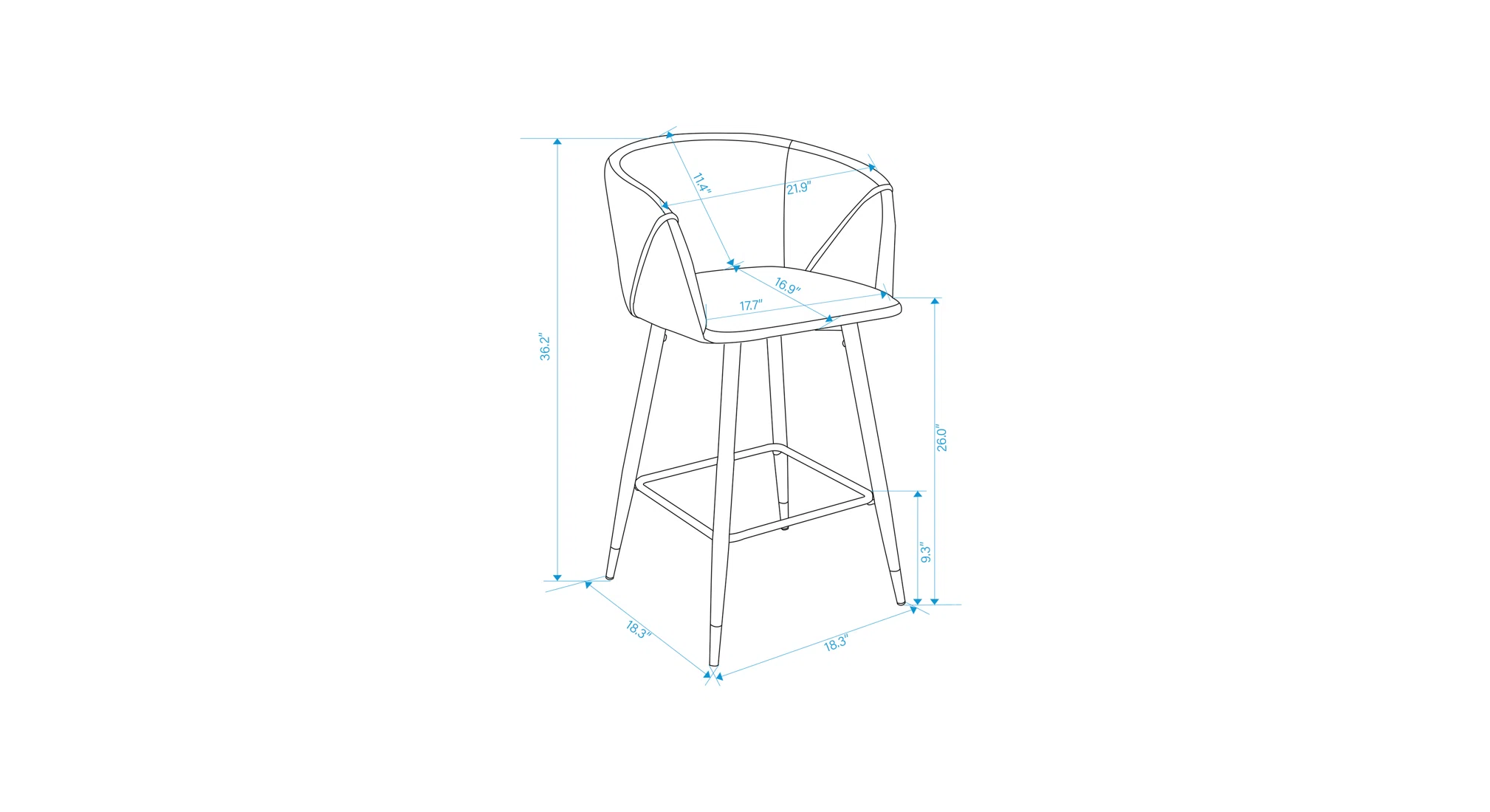 Clea Counter Stool - Pink