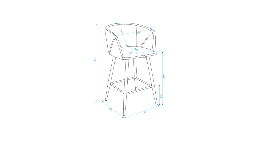 Clea Counter Stool - Pink