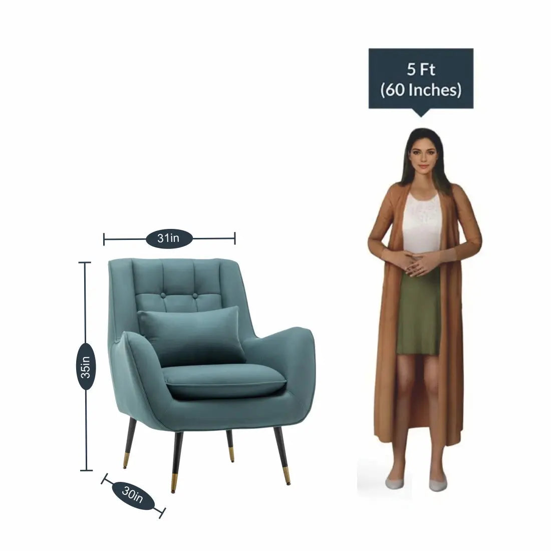 Dowdle Accent Lounge Chair – Teal