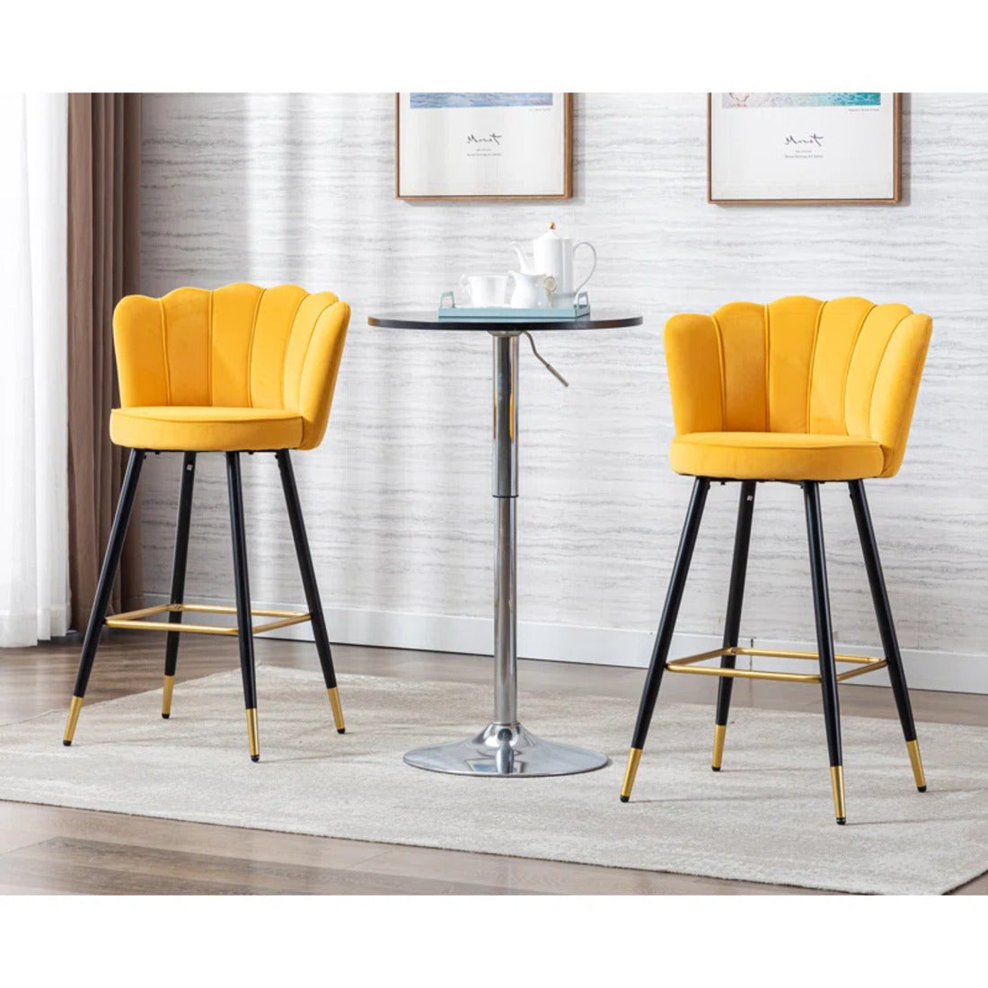 Flower Counter Stool - Yellow
