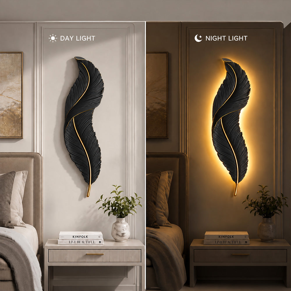 Nature Inspired Feather LED Wall Light
