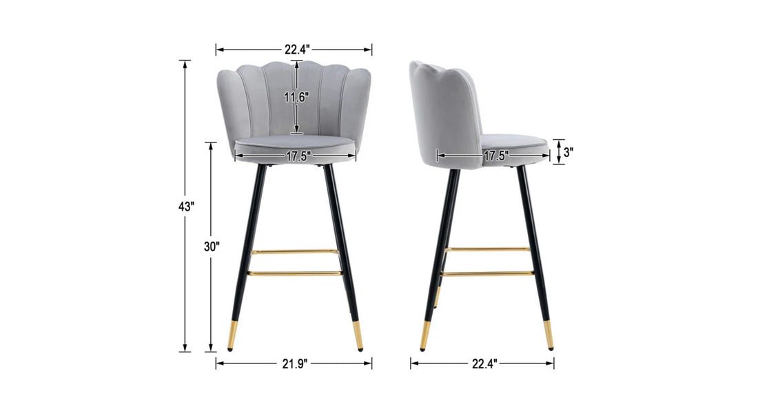 Flower Counter Stool - Grey