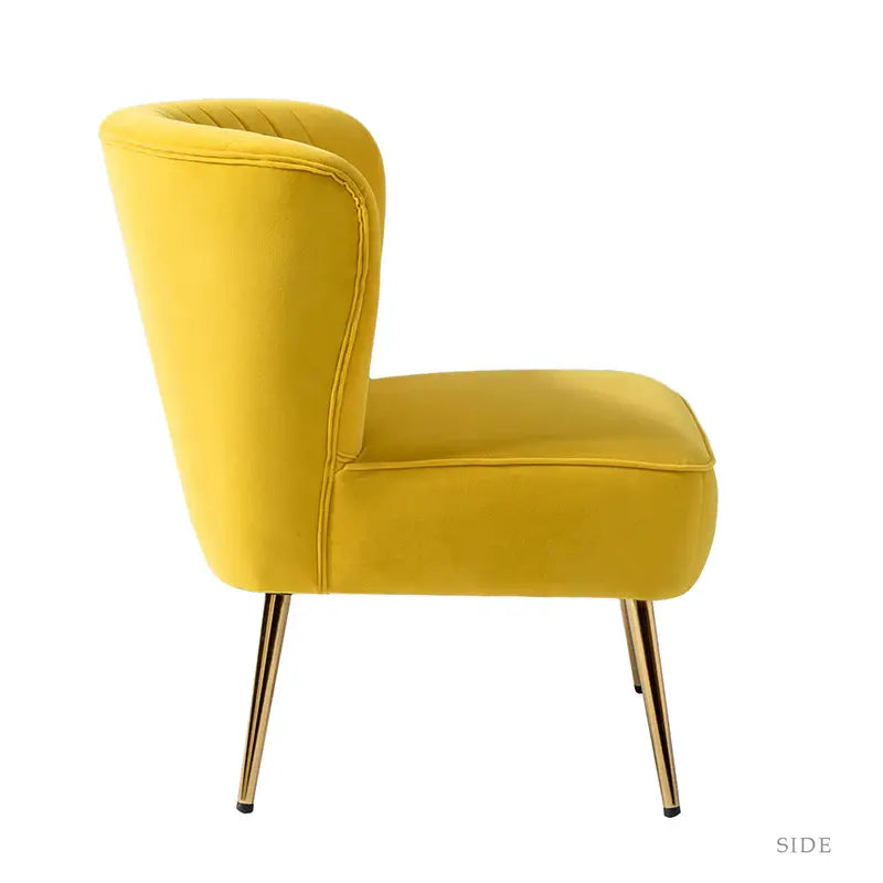 Luna Tufted Accent Chair – Yellow