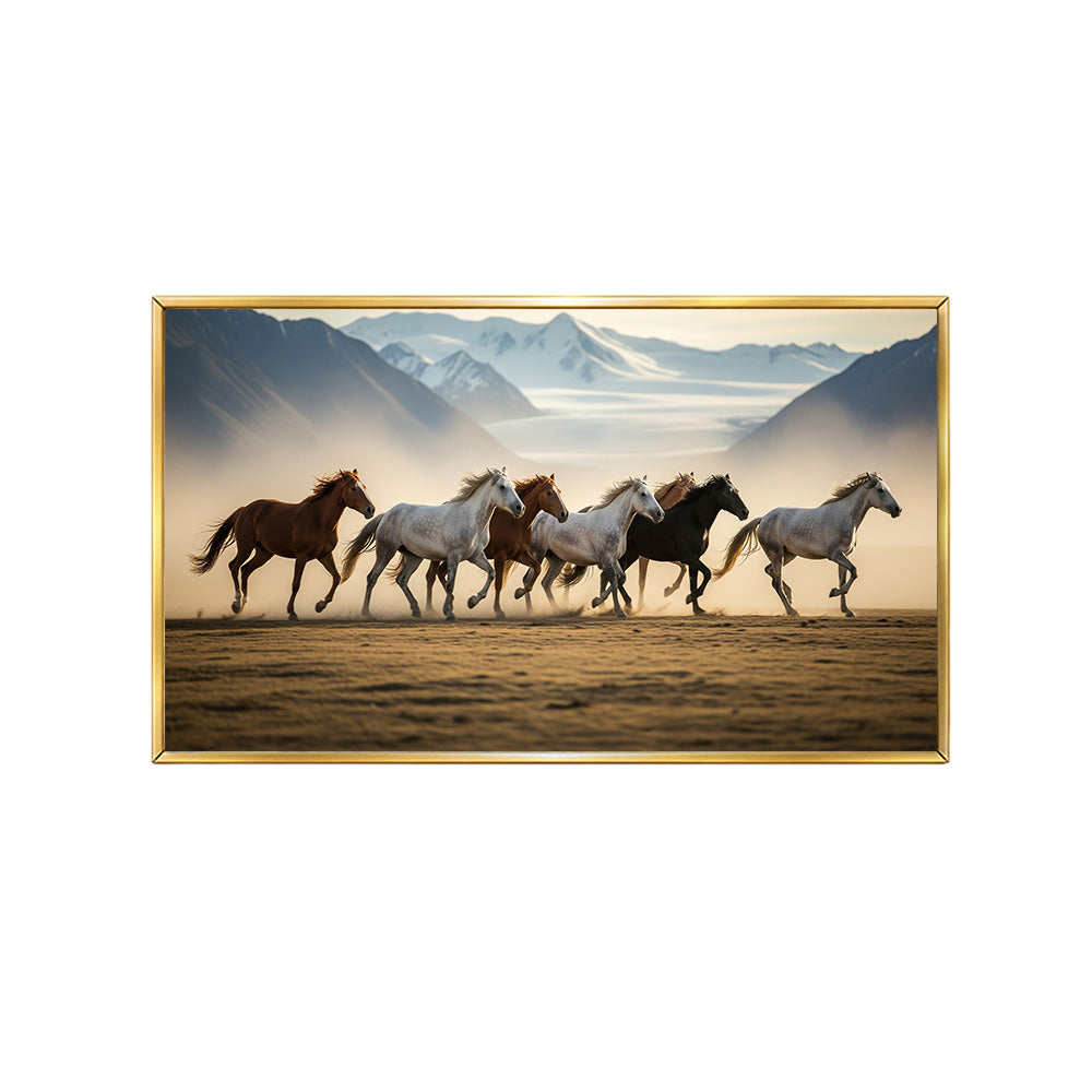 Horse Herd Sunset Canvas Wall Painting