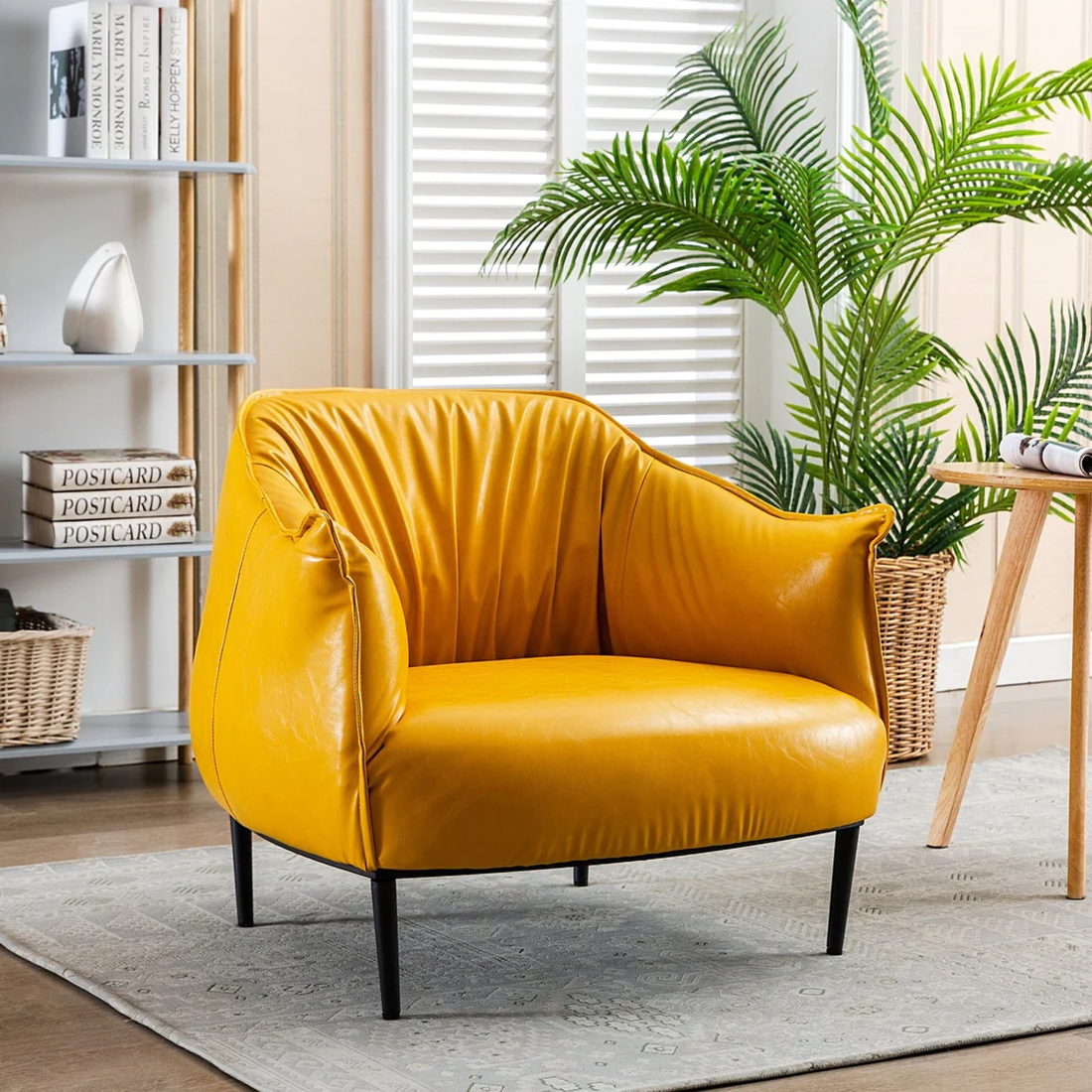 Almeda Accent Chair Yellow | Modern Lounge Chair Mustard Yellow