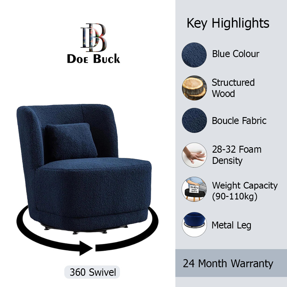 Doe Buck Schillar Lounge Chair|Blue