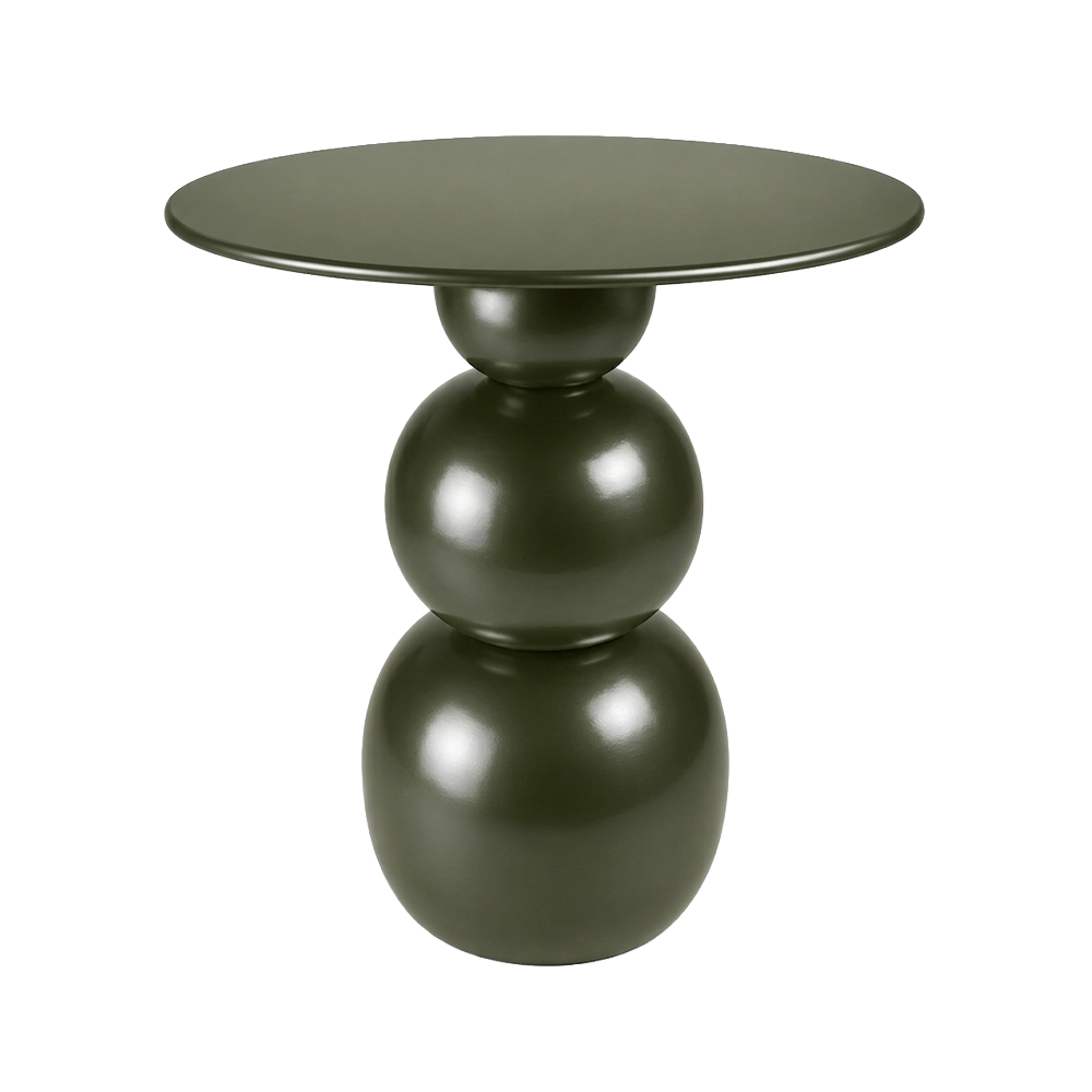 Modern Sculptural Side Table with Round Top