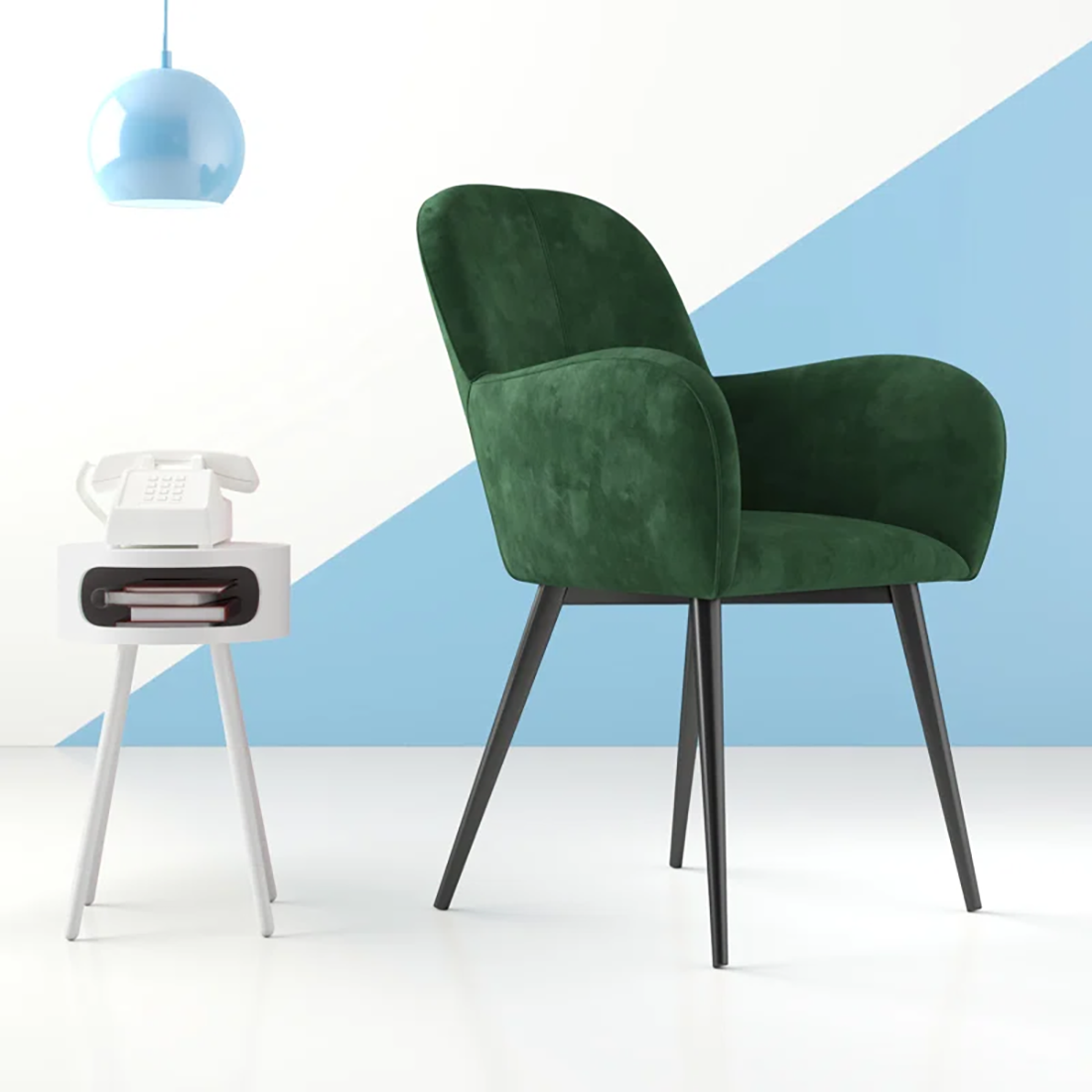Araceli Accent Chair Green | Contemporary Lounge Accent Chair Forest Green