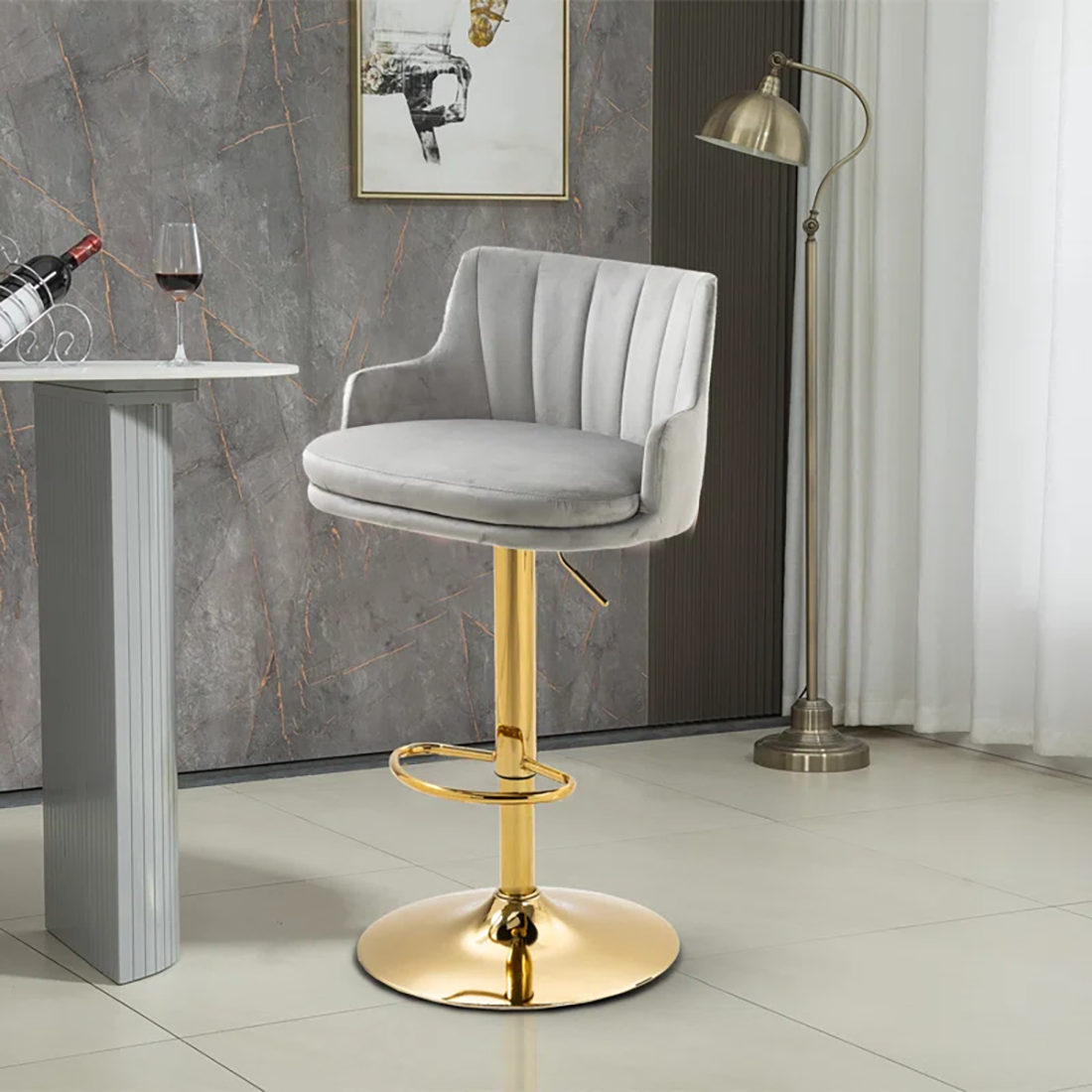 Oliver Bar Stool - Grey