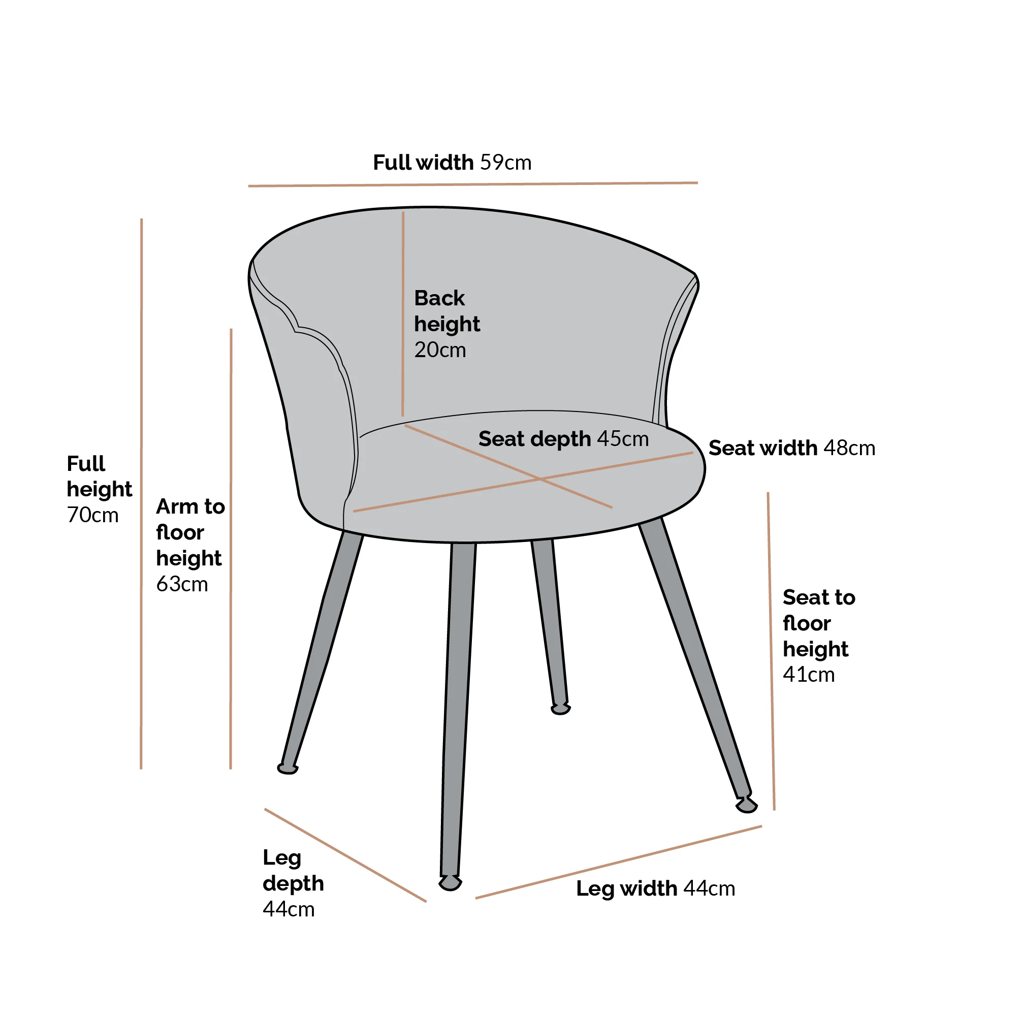 Marwood Accent Chair Pink | Modern Wooden Accent Chair Blush Pink