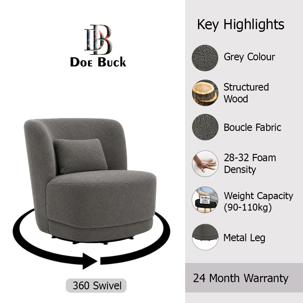 Doe Buck Schillar Lounge Chair|Grey