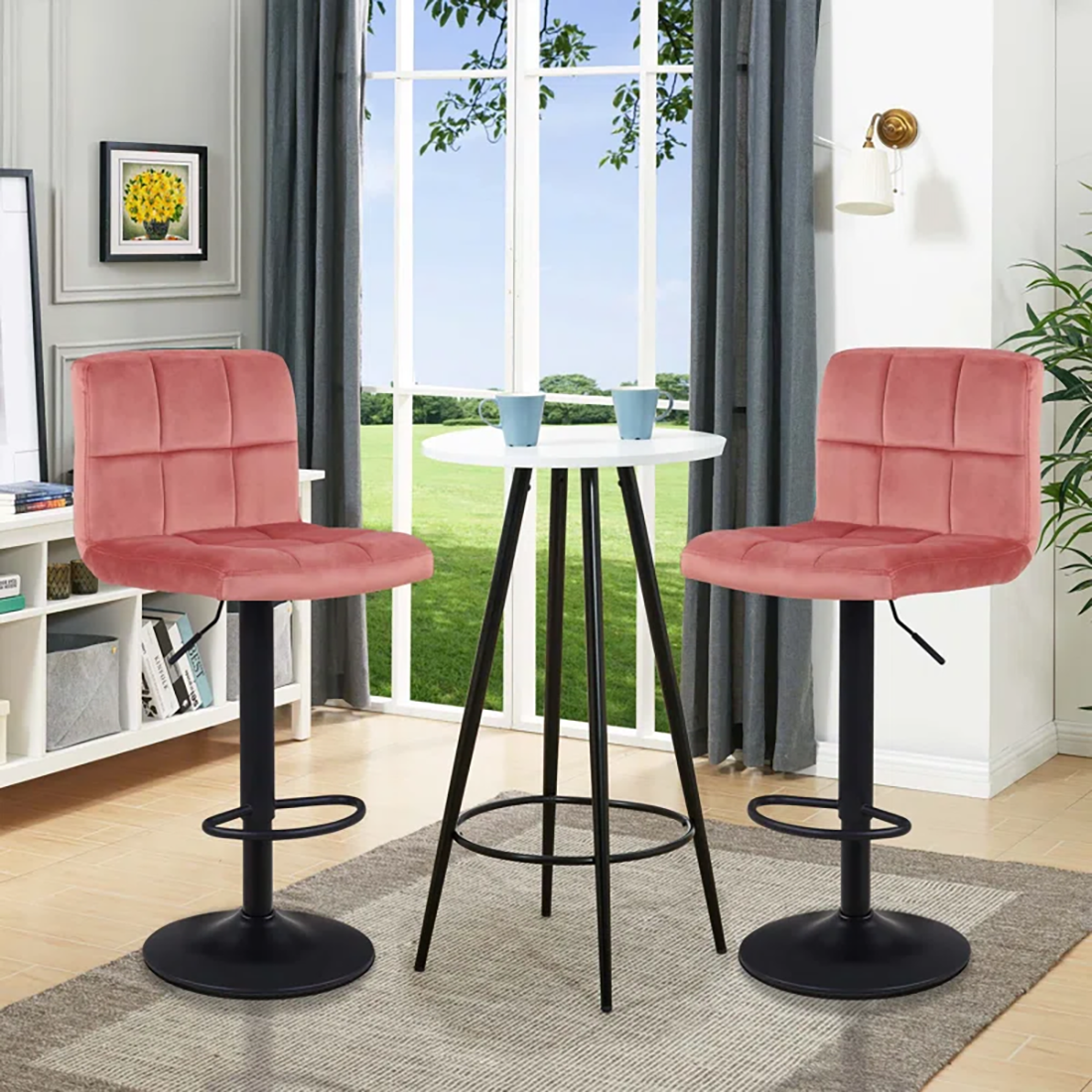 Neo Swiel Adjustable Bar Stool - Pink
