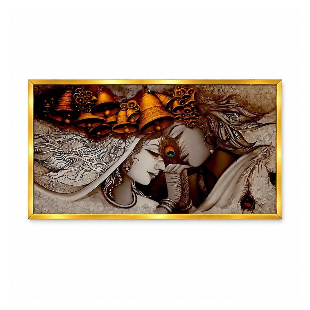 Radha Krishna Divine Love Canvas Wall Painting