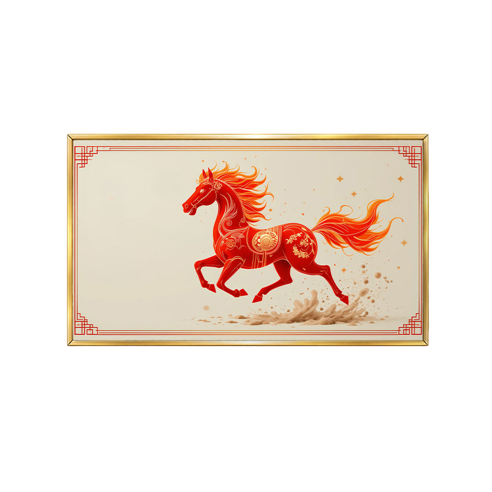 Red Horse Abstract Canvas Wall Painting