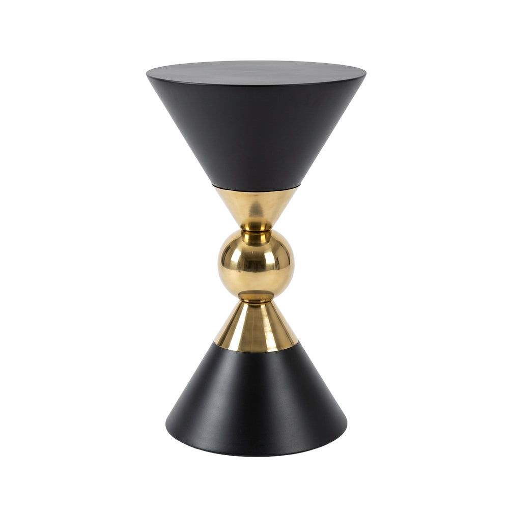 Modern Metal Hourglass Pedestal Side Table