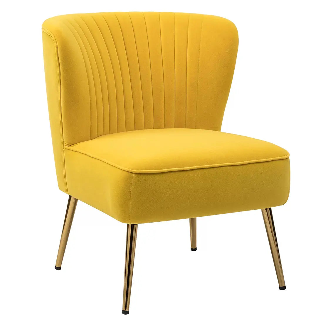 Luna Tufted Accent Chair – Yellow