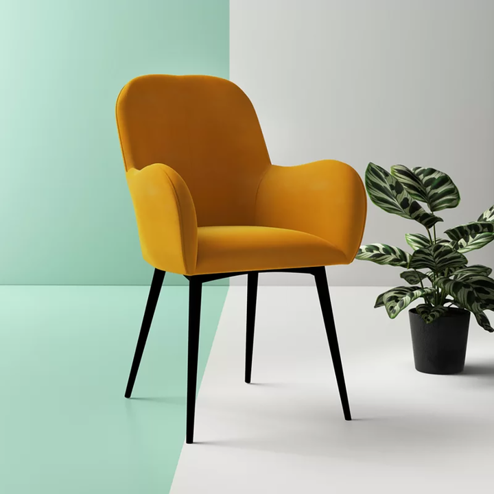 Araceli Accent Chair Mustard | Contemporary Lounge Accent Chair Mustard Yellow