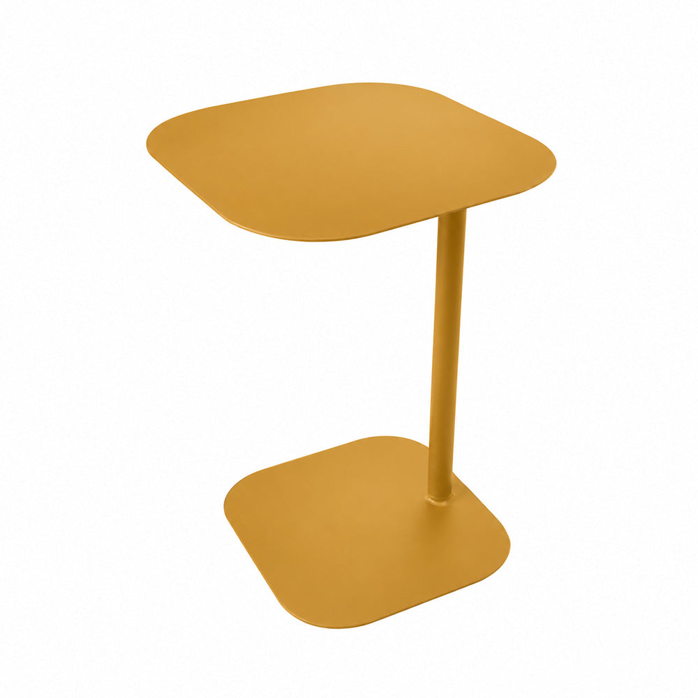 Modern Metal C-Shaped Side Table with Square Top