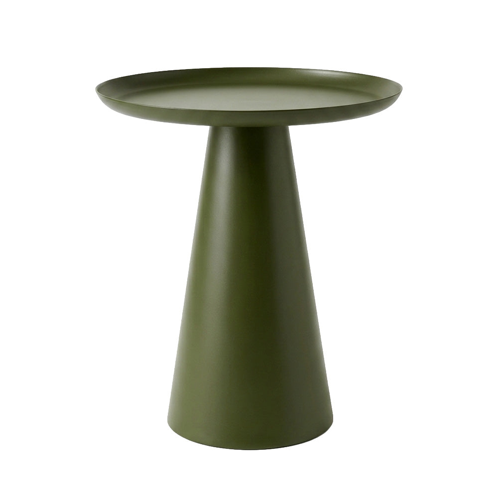 Modern Metal Tray-Top Pedestal Side Table