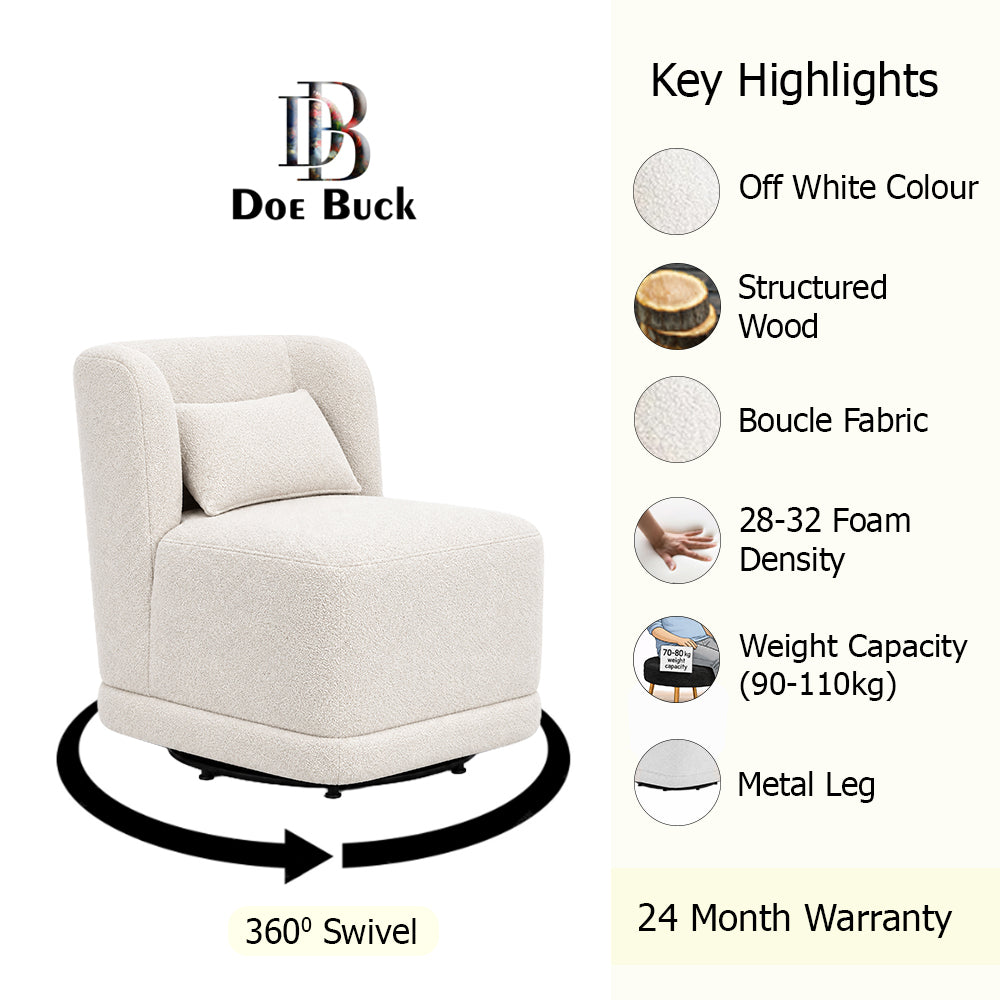 Doe Buck Schillar Lounge Chair | White