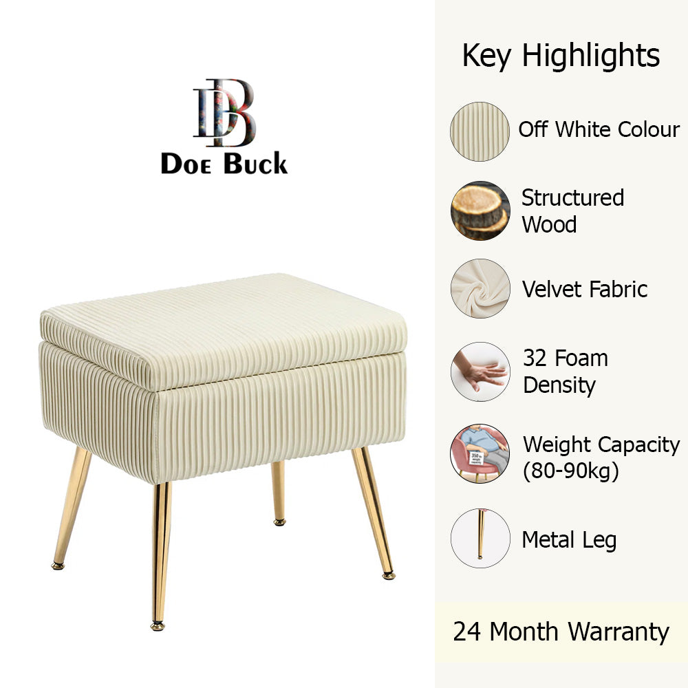 Ribbed Velvet Ottoman