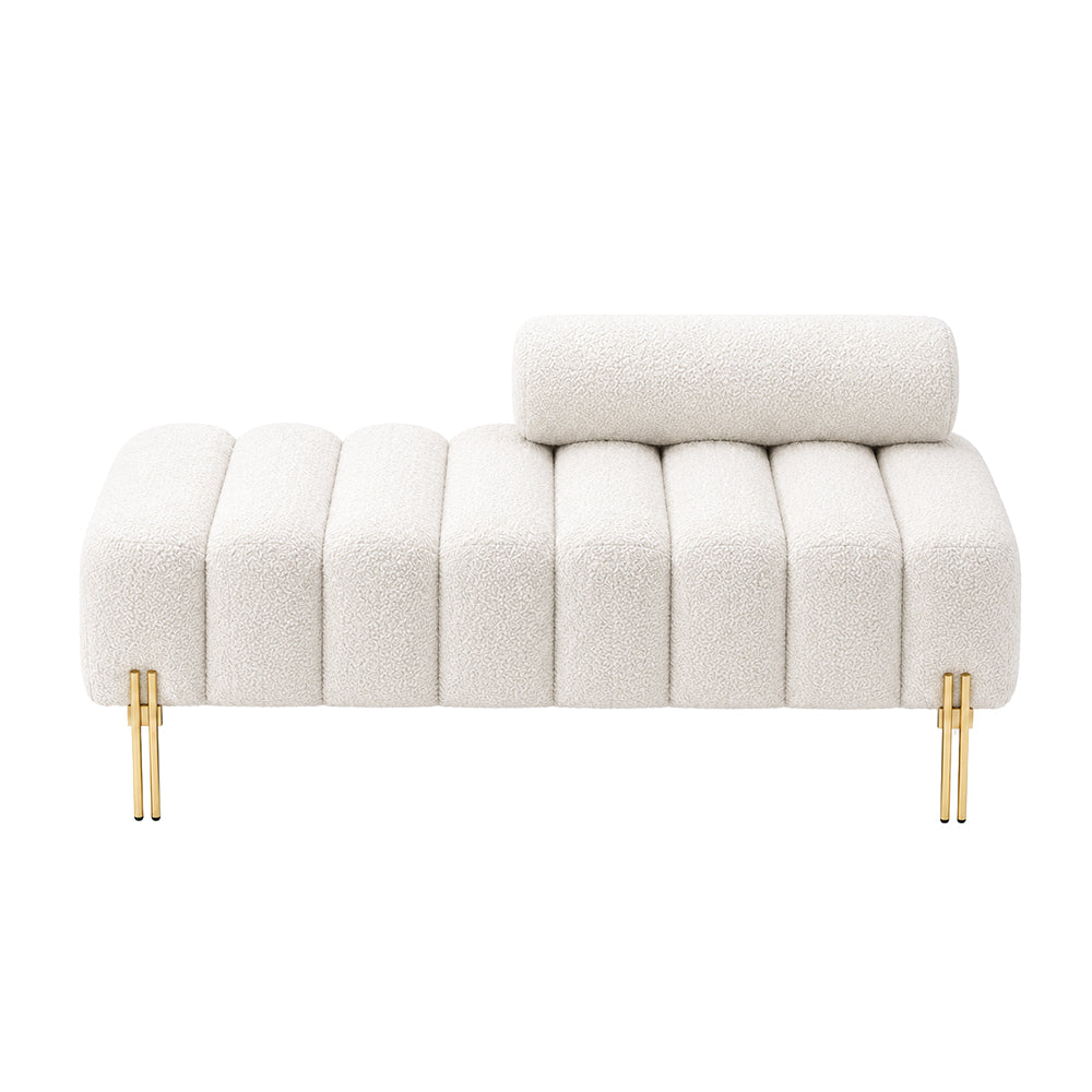 Doe Buck crest bench With Golden Legs|White