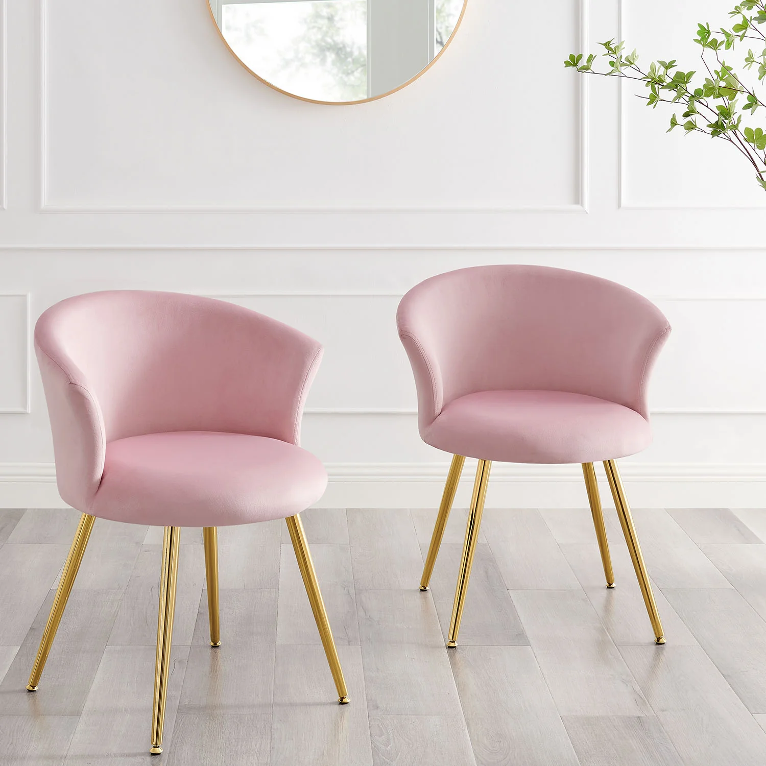 Marwood Accent Chair Pink | Modern Wooden Accent Chair Blush Pink
