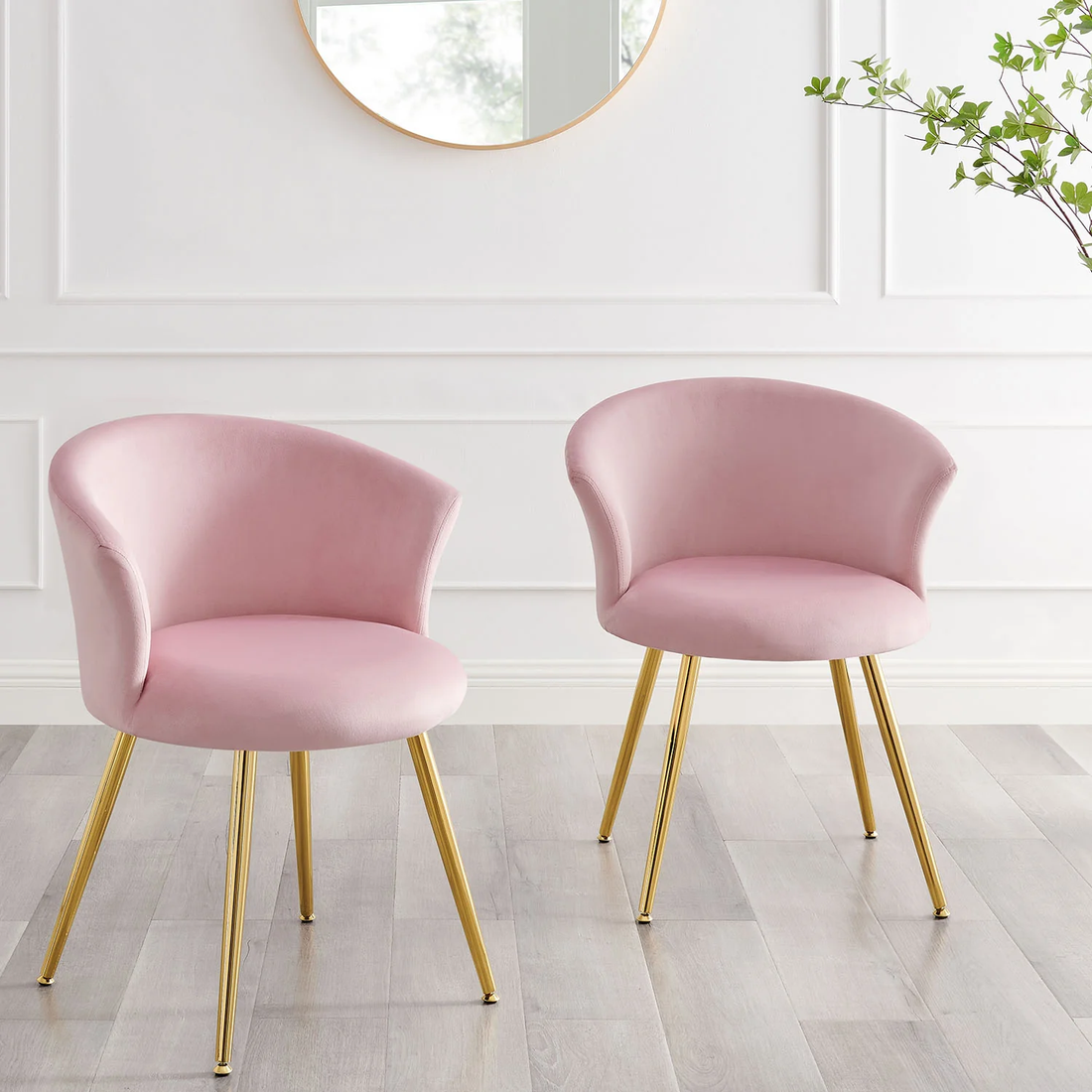 Marwood Accent Chair Pink | Modern Wooden Accent Chair Blush Pink