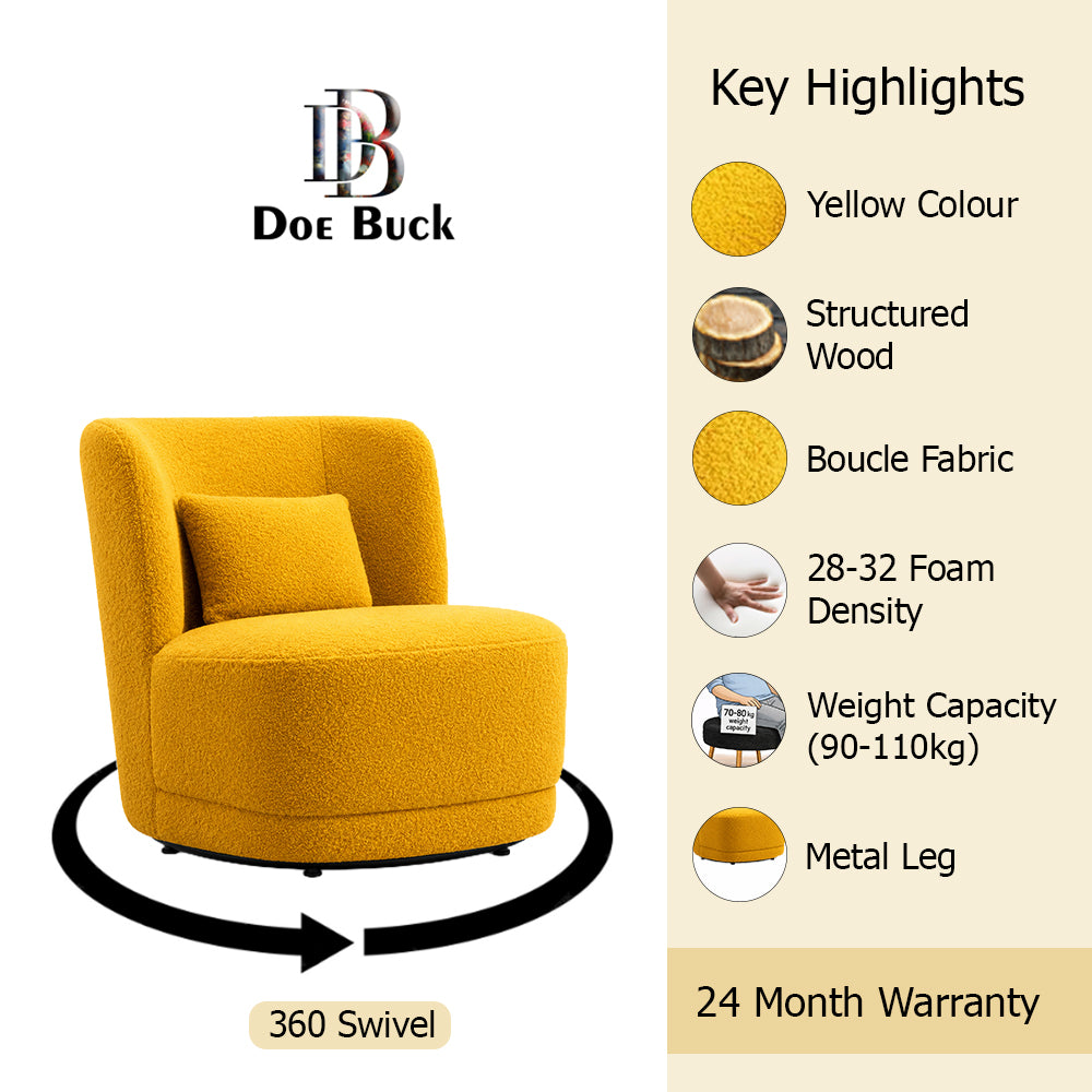 Doe Buck Schillar Lounge Chair|Yellow