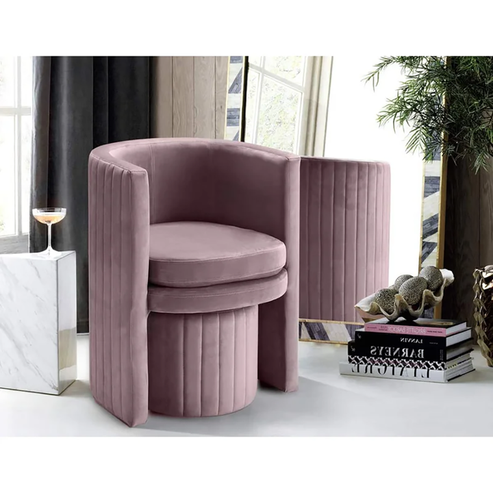 Schillar Chair With Ottoman Purple | Accent Chair With Ottoman Royal Purple