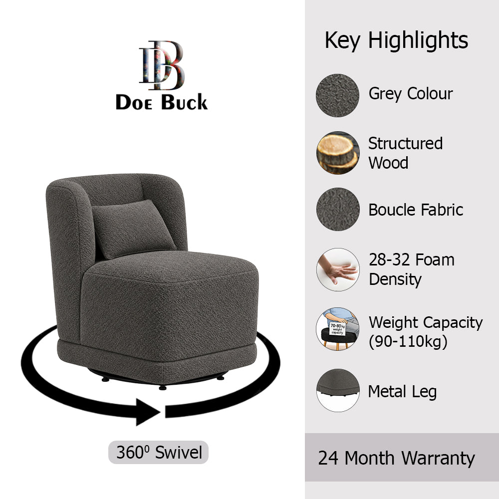 Doe Buck Schillar Lounge Chair | Grey