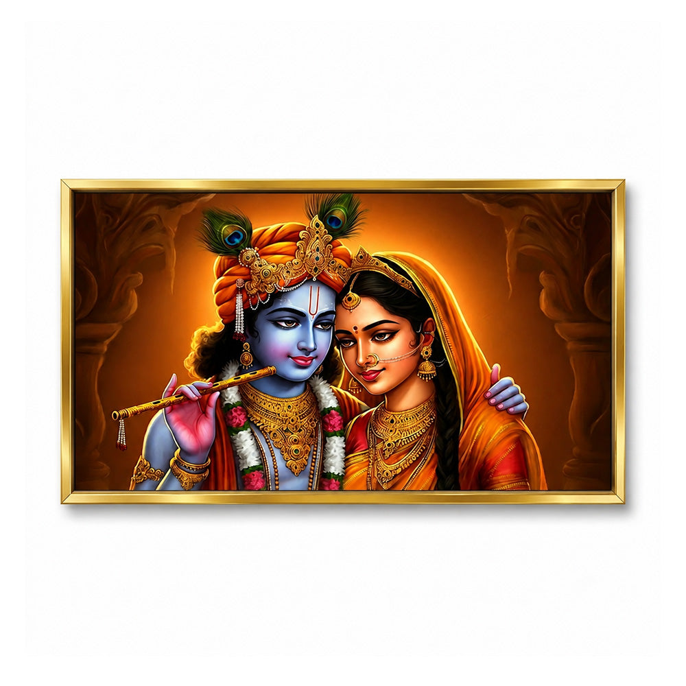 Radha Krishna Devotional Canvas Wall Painting
