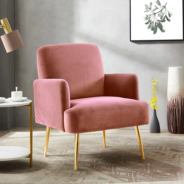 Esme Accent Chair Rose | Modern Upholstered Accent Chair Rose Pink