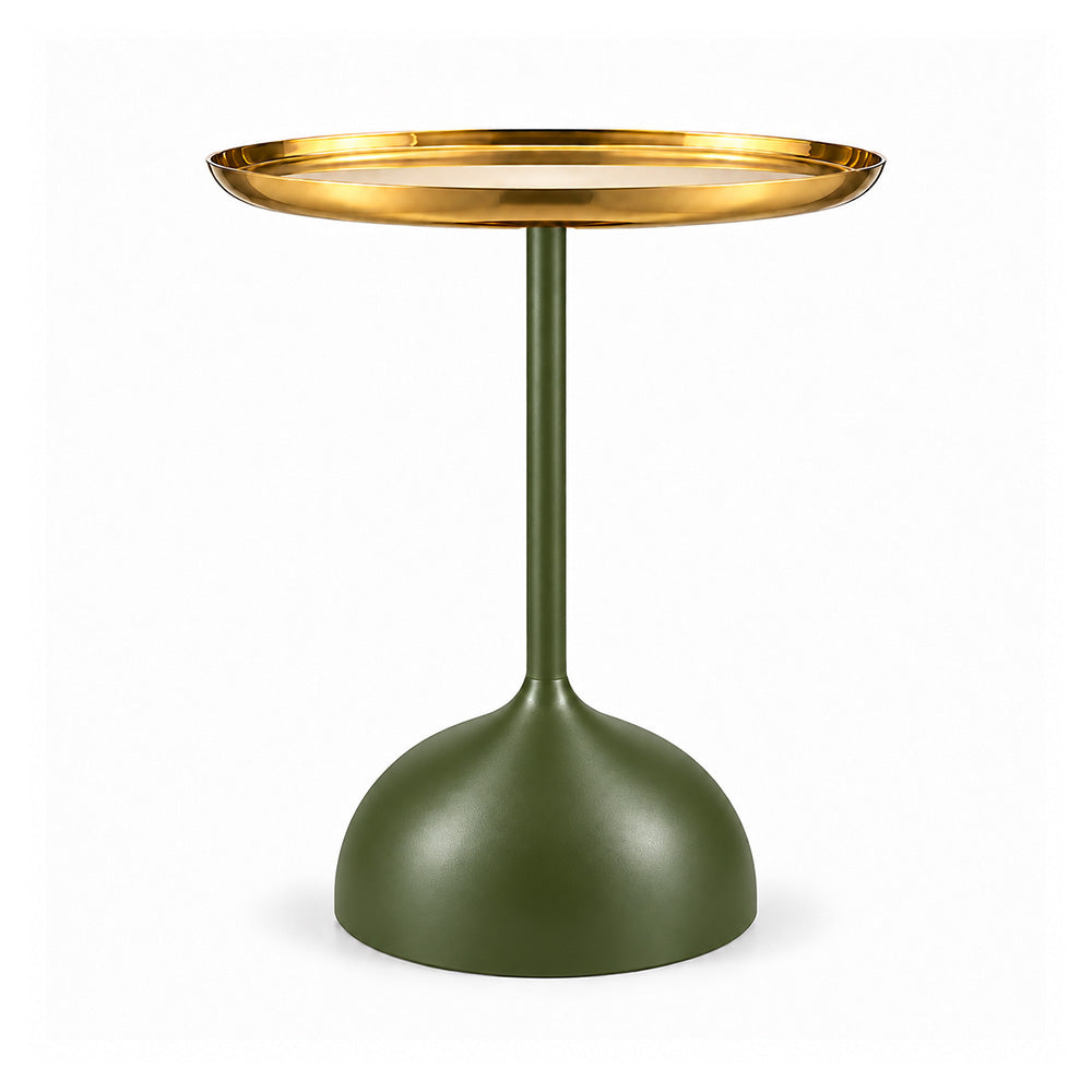 Metal Round Side Table with Flared Pedestal Base