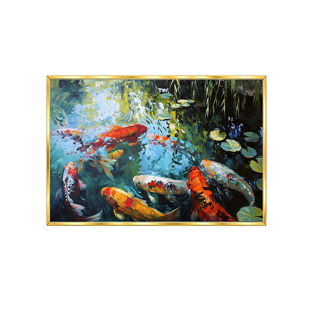 Koi Pond Nature Canvas Wall Painting