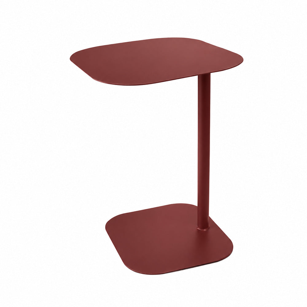 Modern Metal C-Shaped Side Table with Square Top