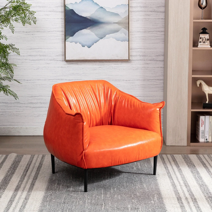 Almeda Accent Chair Orange | Modern Lounge Chair Terracotta Orange