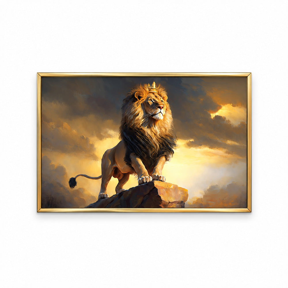 Resting Lion Portrait Canvas Wall Painting