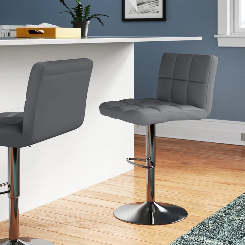 Gerrilyn Swiel Adjustable Bar Stool - Grey