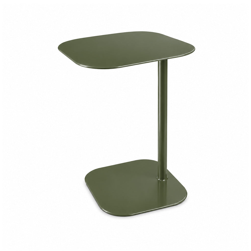 Modern Metal C-Shaped Side Table with Square Top