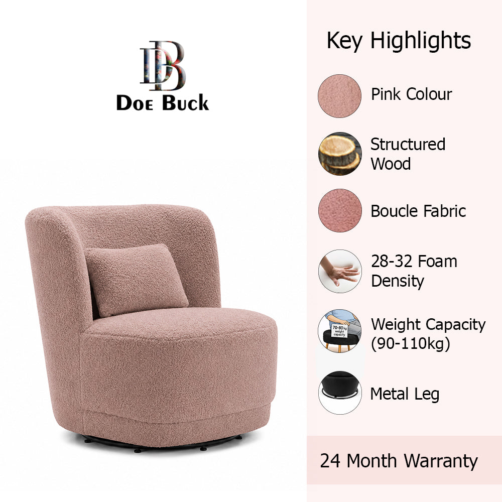 Doe Buck Schillar Lounge Chair|Pink
