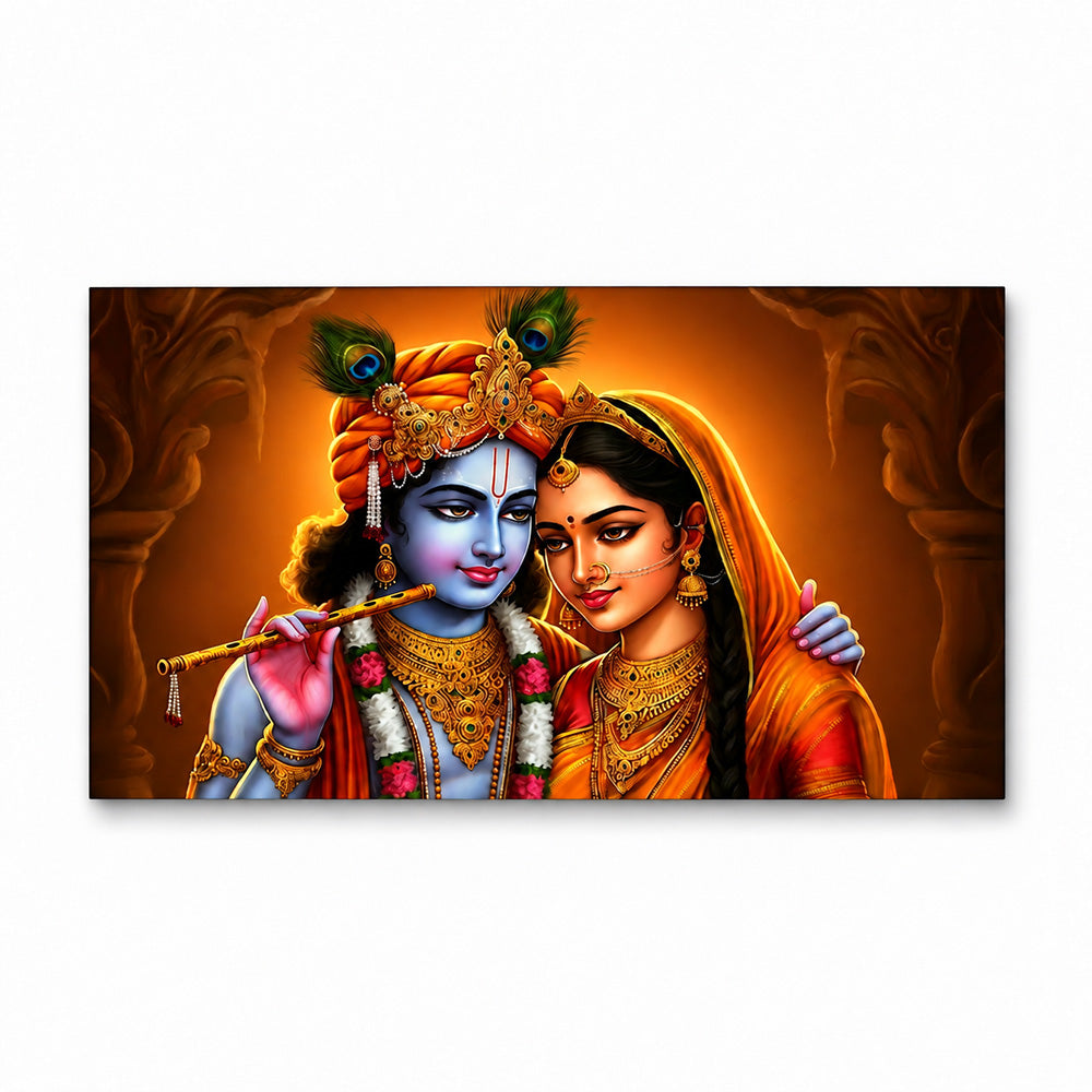 Radha Krishna Devotional Canvas Wall Painting